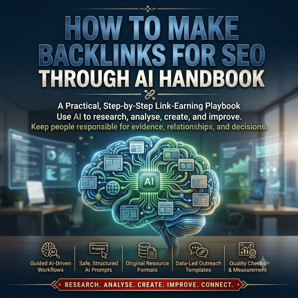 How to Make Backlinks for SEO Through AI Handbook Cover