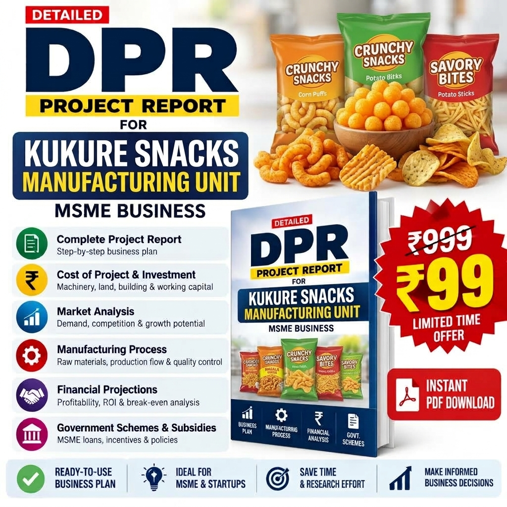 KUKURE SNACKS MANUFACTURING UNIT DETAILED PROJECT REPORT(DPR)