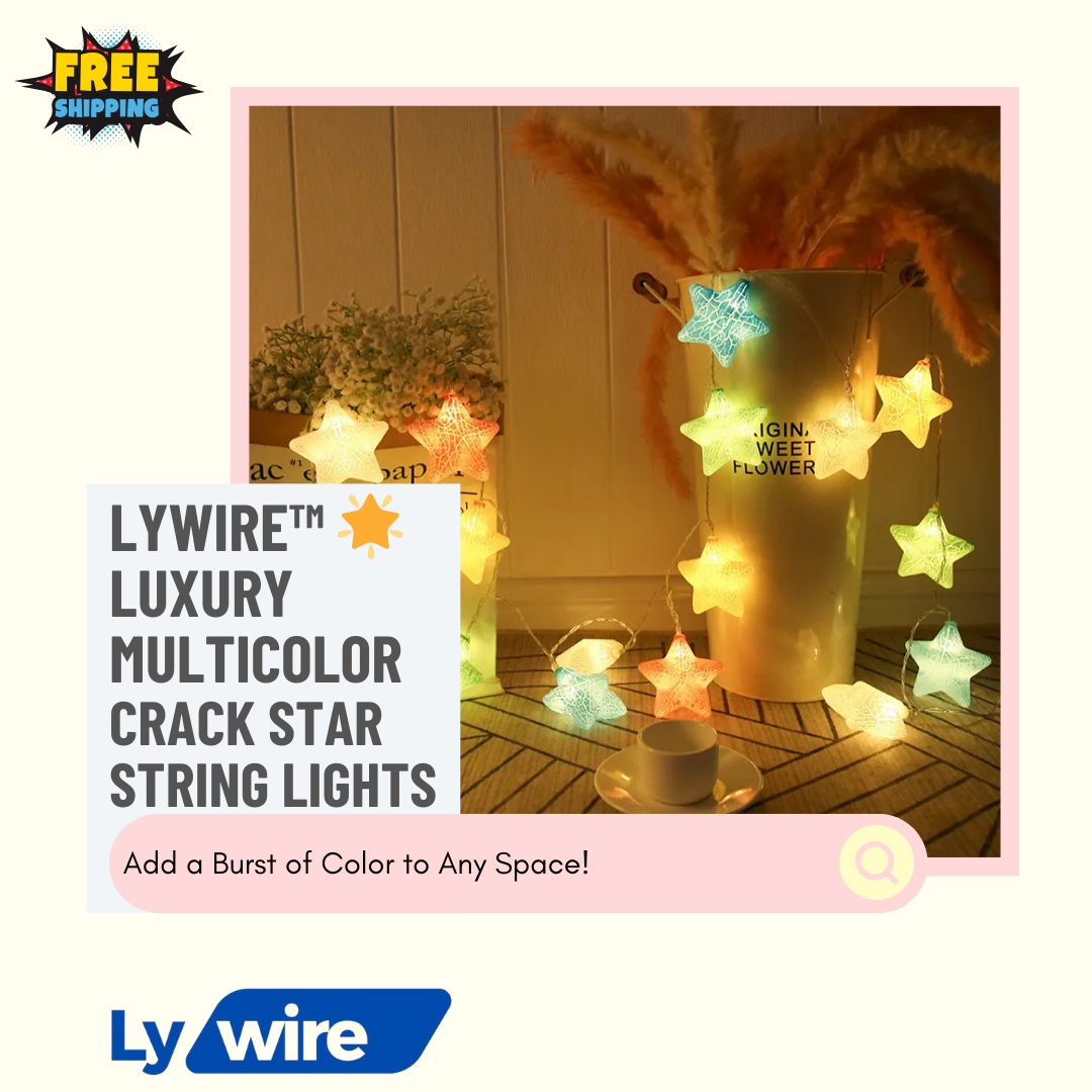 Lywire™ 🌟 Luxury Multicolor Crack Star String Lights – Shine Bright with High-Quality Illumination!