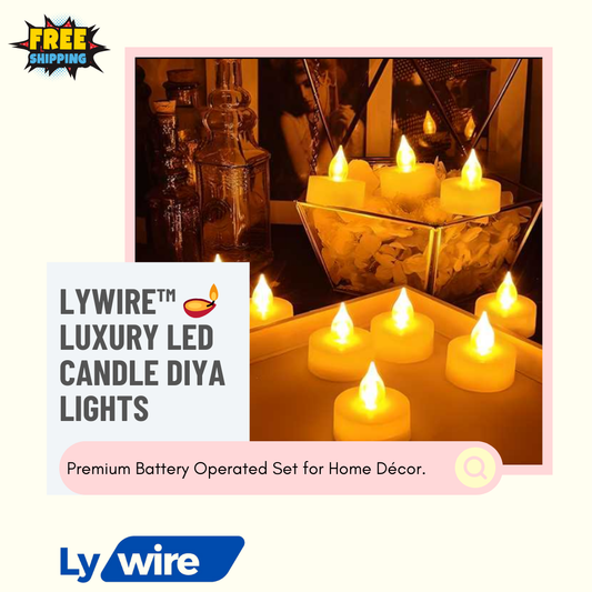 Lywire™ 🪔 Luxury LED Candle Diya Lights – Battery Operated for Festive & Home Decoration (Pack of 12)