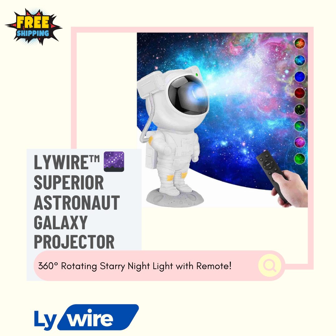 Lywire™ 🌌 Superior Astronaut Galaxy Projector – High-Quality 360° Rotation with Remote