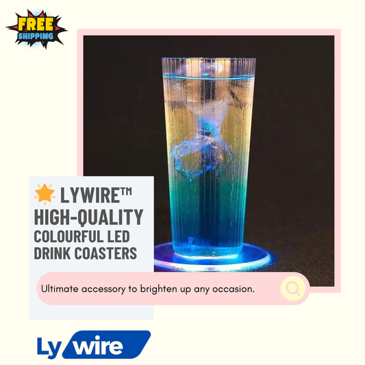 🌟 Lywire™ High-Quality Colourful LED Drink Coasters - Original On/Off Disposable Coaster (Pack of 1)