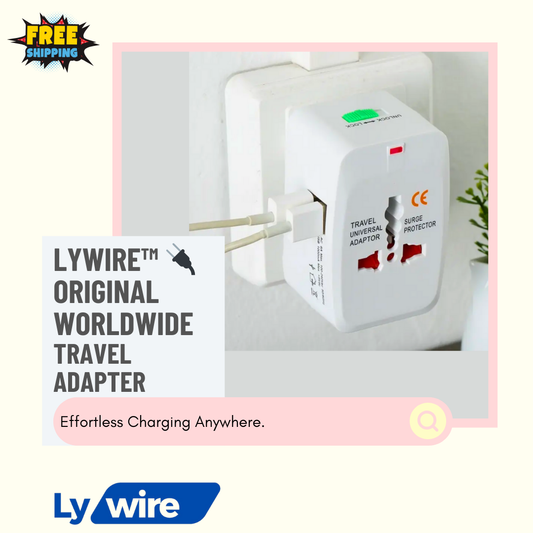 Lywire™ 🔌 Original Worldwide Travel Adapter with Dual USB Charger Ports - Travel Smart!