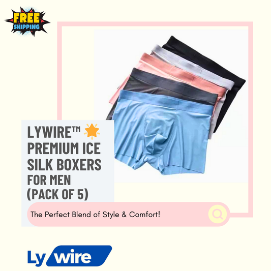 Lywire™ 🌟 Premium Ice Silk Boxers for Men (Pack of 5) - Ultimate Comfort & Style!