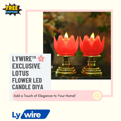 Lywire™ 🌸 Exclusive Lotus Flower LED Candle Diya – High-End Lighting with Sturdy Stand!