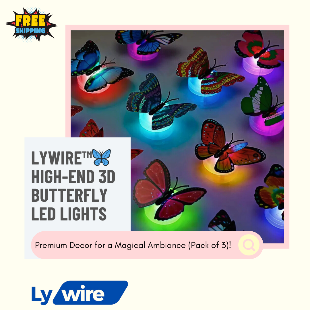 Lywire™🦋 High-End 3D Butterfly LED Lights – Elevate Your Home Decor (Set of 3)!