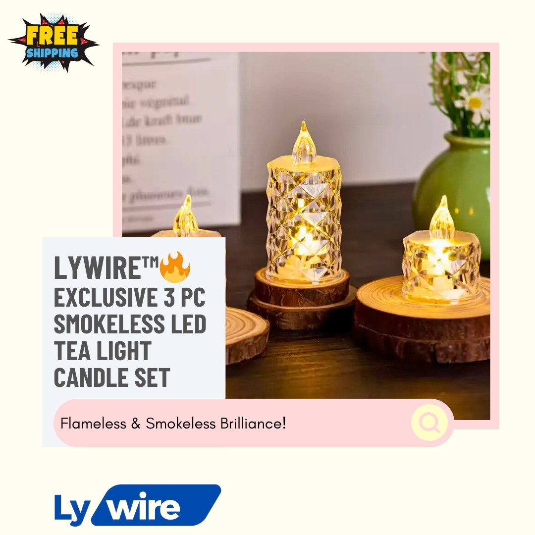 Lywire™🔥 Exclusive 3 Pc Smokeless LED Tea Light Candle Set - Premium Quality Glow!