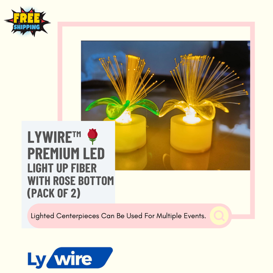 Lywire™ 🌹 Premium LED Light Up Fiber with Rose Bottom (Pack of 2)