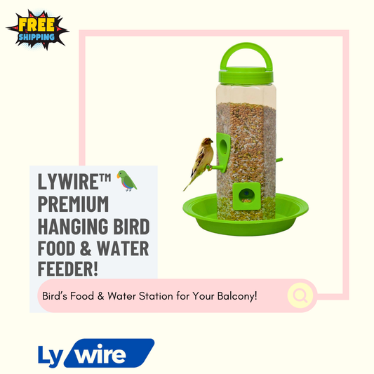 Lywire™ 🦜 Premium Hanging Bird Food & Water Feeder – Original & Durable for Your Balcony!