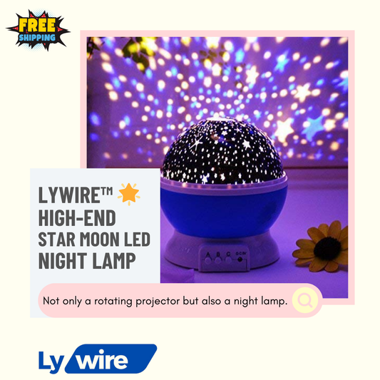 Lywire™ 🌟 High-End Star Moon LED Night Lamp – Shine Bright, Sleep Tight!