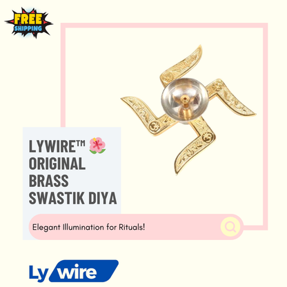 Lywire™ 🌺 Original Brass Swastik Diya | Exquisite Design for Spiritual Ambiance!