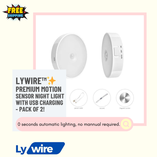 Lywire™✨ Premium Motion Sensor Night Light with USB Charging - Pack of 2!