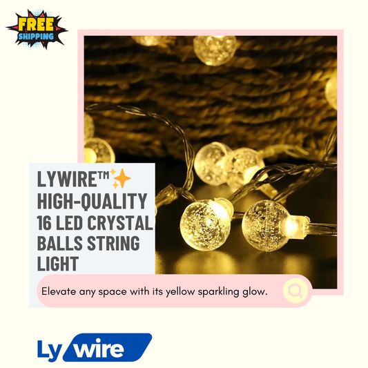 Lywire™✨High-Quality 16 LED Crystal Balls String Light – Perfect for Festive Vibes!