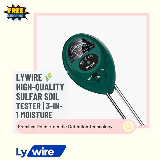 Lywire 🌾 High-Quality Sulfar Soil Tester | 3-in-1 Moisture, pH & Light Meter 🌞 Premium Garden Tool – NEW