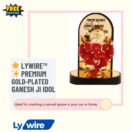 🌟 Lywire™✨ Premium Gold-Plated Ganesh Ji Idol - High-Quality Decorative Showpiece 🌟