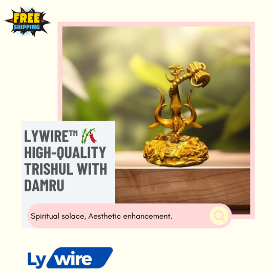 Lywire™ 🎋 High-Quality Trishul with Damru | Exclusive Decorative Showpiece | Authentic Craftsmanship