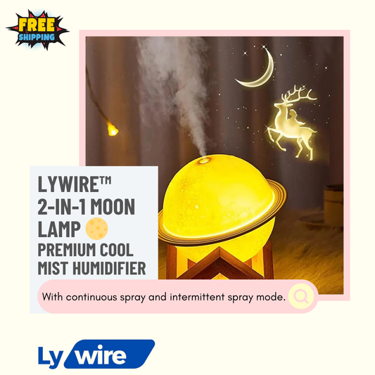 Lywire™ 2-in-1 Moon Lamp 🌕 | Premium Cool Mist Humidifier & Essential Oil Diffuser