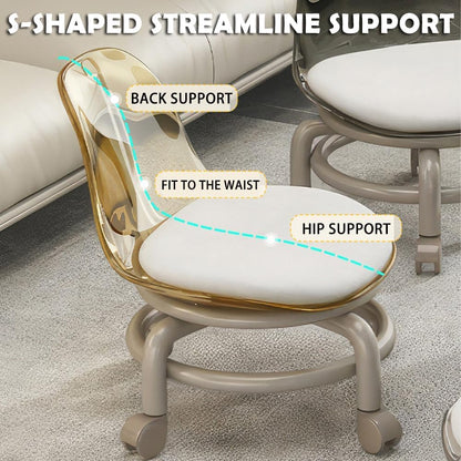 Rolling Stool with Backrest