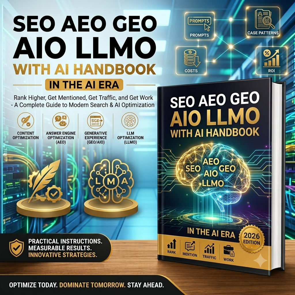 SEO AEO GEO AIO LLMO with AI Handbook