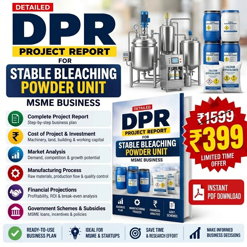 STABLE BLEACHING POWDER UNIT Detailed Project Report(DPR)