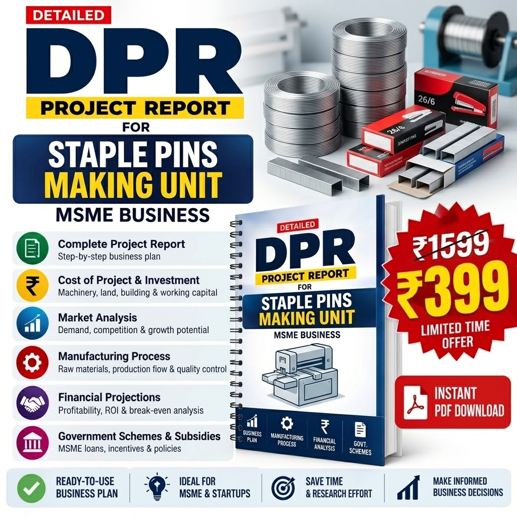 STAPLE PINS MAKING UNIT Detailed Project Report(DPR)