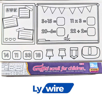 Restick doodle art graffiti drawing art roll  by lywire  with school supply design