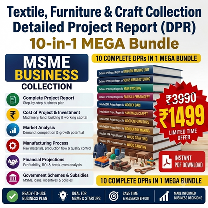 Textile, Furniture & Craft Collection Detailed Project Report(DPR) 10-in-1 MEGA Bundle