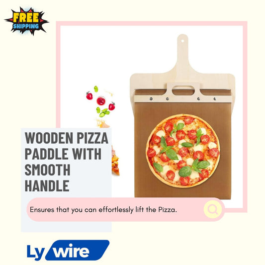 Lywire™ Wooden Pizza Paddle with Smooth Handle for Easy Crust Transfer