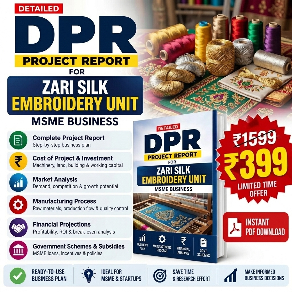 ZARI SILK EMBROIDERY UNIT DETAILED PROJECT REPORT(DPR)
