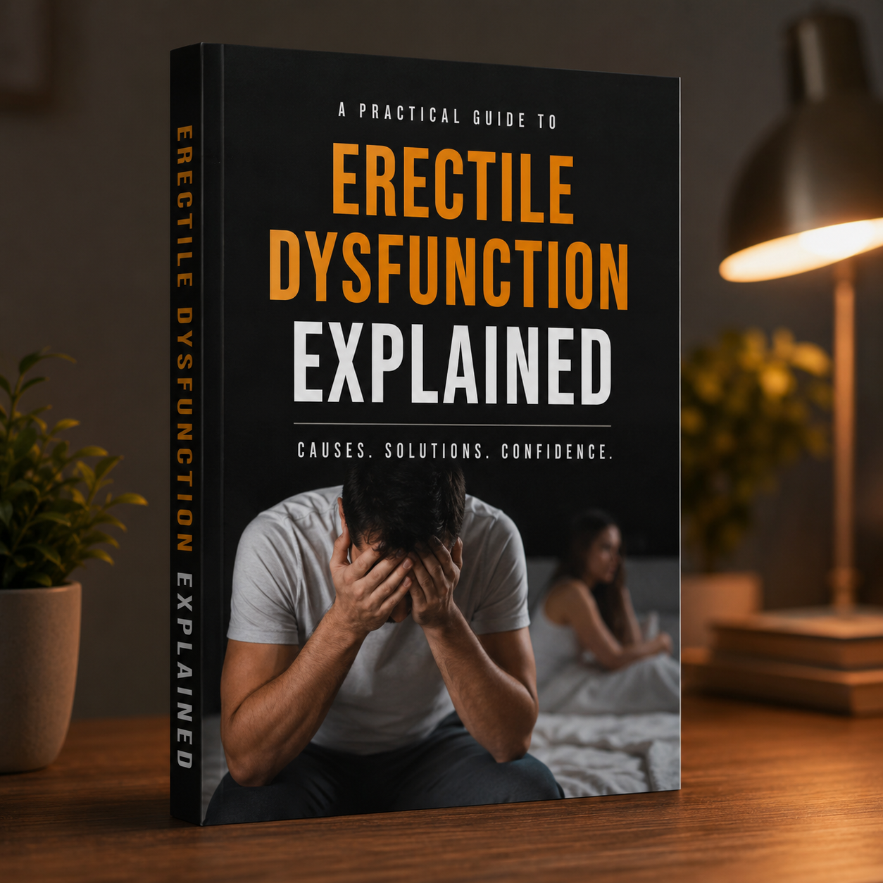 Erectile Dysfunction Explained book featuring a clean medical design focused on men's vascular health and recovery.
