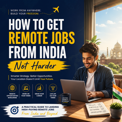How to Get Remote Jobs from India showing digital nomad and global work-from-home visual concepts.