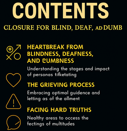 Closure for Blind, Deaf, and Dumb illustrating the stages of self-generated closure, breaking the cycle of seeking answers, and restoring personal peace.