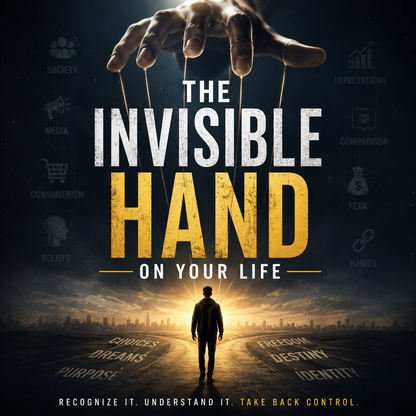 Front cover of the digital guide titled The Invisible Hand on Your Life, featuring a minimalist concept of hidden patterns and decision-making.