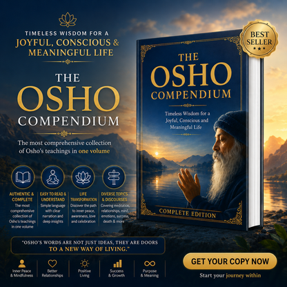 The Osho Compendium book featuring a serene design focused on mindfulness, meditation, and Eastern philosophy.