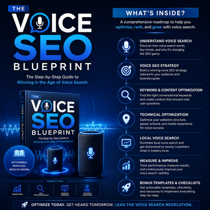 Voice SEO funnel: long-tail question intent mapping, position zero featured snippet targeting, structured Speakable schema integration, and local entity optimization.